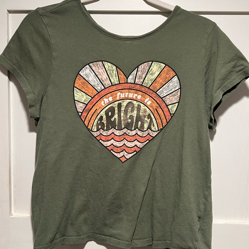 Old Navy Olive Green Girls Plus Size T-Shirt